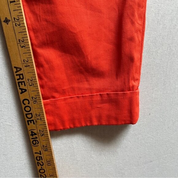 Cambio orange cotton cuffed trouser pants Sz 6 - Picture 8 of 11